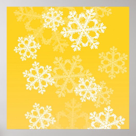 Snowflakes met witte kerst poster (Voorkant)
