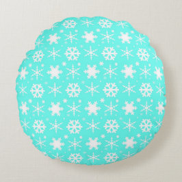 Snowflakes Mint Rond Kussen