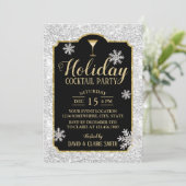 Snowflakes Modern Silver Kaart (Staand voorkant)