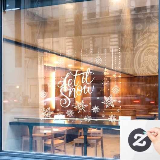 Snowflakes, mooi nieuwjaar raamsticker (Cafe Raam)