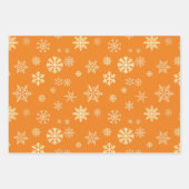 Snowflakes Naadloos Patroon Oranje Kerstmis Inpakpapier Vel (Voorkant 2)