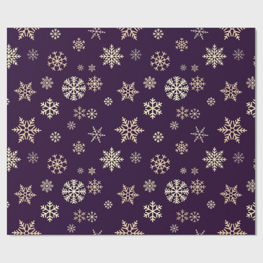 Snowflakes Naadloos Patroon Paarse Kerstmis Cadeaupapier (Vlak)