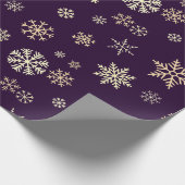 Snowflakes Naadloos Patroon Paarse Kerstmis Cadeaupapier (Hoek)