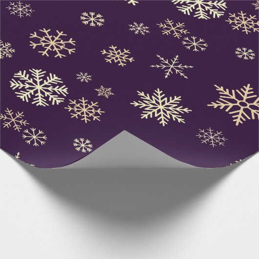 Snowflakes Naadloos Patroon Paarse Kerstmis Cadeaupapier (Hoek)