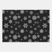 Snowflakes naadloze zwarte kerst inpakpapier vel (Voorkant 2)