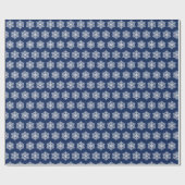 Snowflakes Navy Blue Winter Feestdagen Cadeaupapier (Vlak)