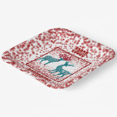 Snowflakes Nordic Merry Kerstreindeer Scandia Papieren Bordje (Gebogen)