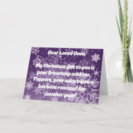 Snowflakes on Purple Snarky Christmas Card Feestdagen Kaart