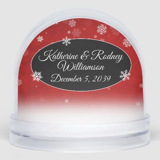 Snowflakes on Red Sneeuwbol (Voorkant)