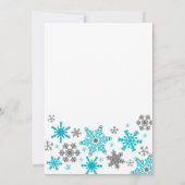 Snowflakes ONEderland Verjaardag Uitnodiging-Aqua Kaart (Achterkant)