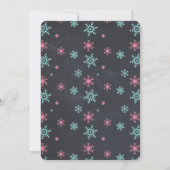 Snowflakes op Black Classy Wintery Wedding Invite Kaart (Achterkant)