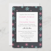 Snowflakes op Black Classy Wintery Wedding Invite Kaart (Voorkant)