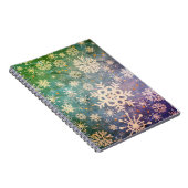 Snowflakes op blauwe denim-Stropdas-kleurstof Notitieboek (Rechterzijde)