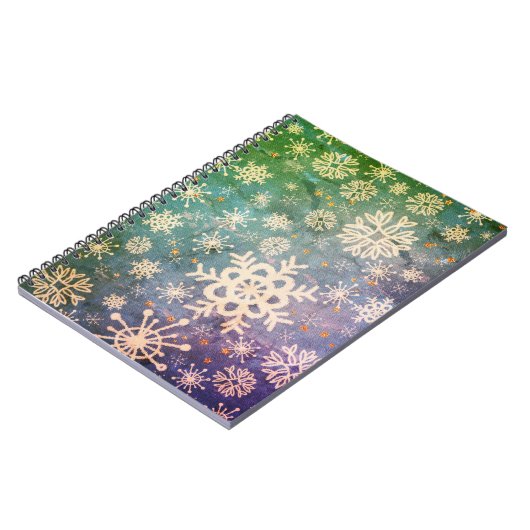 Snowflakes op blauwe denim-Stropdas-kleurstof Notitieboek (Linkerzijde)