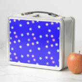 Snowflakes op blauwe doos (In situ)