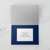 Snowflakes op Blue Merry-kerstfoto Feestdagen Kaart (Binnen)