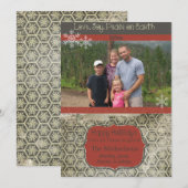 Snowflakes op Charcoal Photo Holiday Kaart (Voorkant / Achterkant)