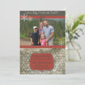 Snowflakes op Charcoal Photo Holiday Kaart (Staand voorkant)