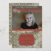 Snowflakes op Charcoal Photo Holiday Kaart (Voorkant / Achterkant)