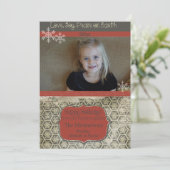 Snowflakes op Charcoal Photo Holiday Kaart (Staand voorkant)