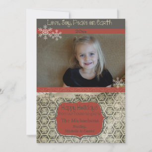  Snowflakes op Charcoal Photo Holiday Kaart