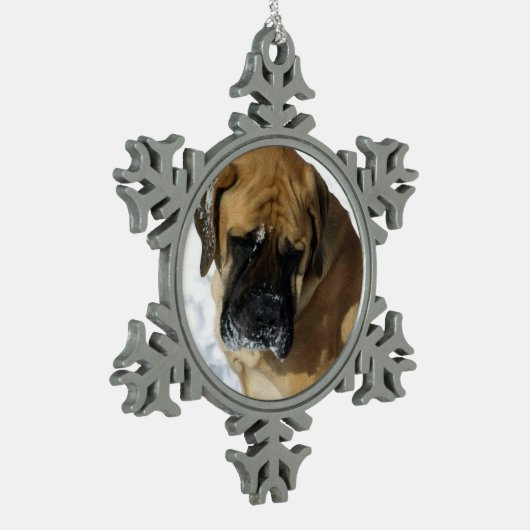 Snowflakes op de Engelse kerstversiering van Masti Tin Sneeuwvlok Ornament (Links)