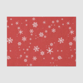 Snowflakes op de Rode Winterkerstfeestdag Tissuepapier