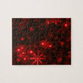 Snowflakes op diepe rode achtergrond legpuzzel (Horizontaal)