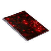 Snowflakes op diepe rode achtergrond notitieboek (Rechterzijde)