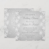 Snowflakes op grijze achtergrond Weddenschappen Kaart (Voorkant / Achterkant)