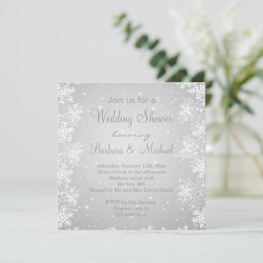 Snowflakes op grijze achtergrond Weddenschappen Kaart (Staand voorkant)