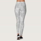 Snowflakes op grijze kerstwinter leggings (Achterkant)