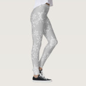Snowflakes op grijze kerstwinter leggings (Rechts)
