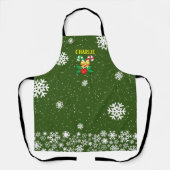 Snowflakes op groENSE Snowflakes Schort (Voorkant)