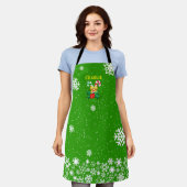 Snowflakes op groENSE Snowflakes Schort (Gedragen)