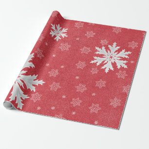Snowflakes op het Briefkaart van kerstavond Cadeaupapier