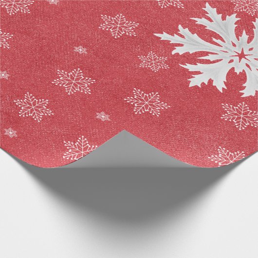 Snowflakes op het Briefkaart van kerstavond Cadeaupapier (Hoek)