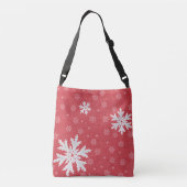 Snowflakes op het Briefkaart van kerstavond Crossbody Tas (Achterkant)