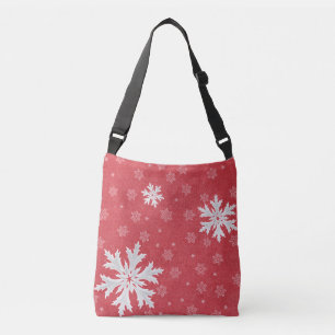 Snowflakes op het Briefkaart van kerstavond Crossbody Tas