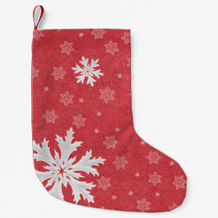 Snowflakes op het Briefkaart van kerstavond Kleine Kerstsok