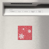 Snowflakes op het Briefkaart van kerstavond Magneet (Insitu (Vaatwasser))