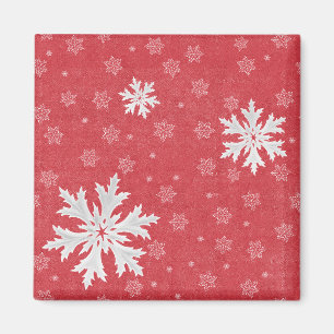 Snowflakes op het Briefkaart van kerstavond Magneet
