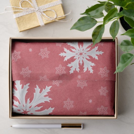 Snowflakes op het Briefkaart van kerstavond Tissuepapier (Geschenk)