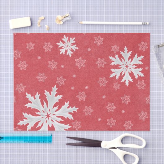 Snowflakes op het Briefkaart van kerstavond Tissuepapier (Craft)