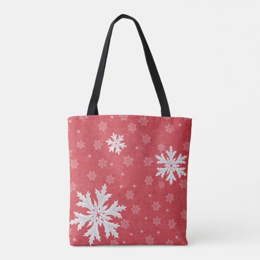 Snowflakes op het Briefkaart van kerstavond Tote Bag (Achterkant)