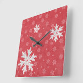 Snowflakes op het Briefkaart van kerstavond Vierkante Klok (Hoek)