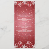 Snowflakes op het rode kerstbruiloft-menu menu (Achterkant)