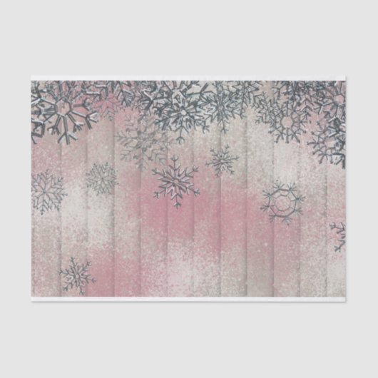 Snowflakes op kerstmis met hout tissuepapier (Voorkant)