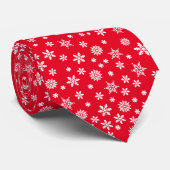 Snowflakes op rode kerst stropdas (Opgerold)
