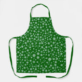 Snowflakes op Schort met groene kerst (Voorkant)